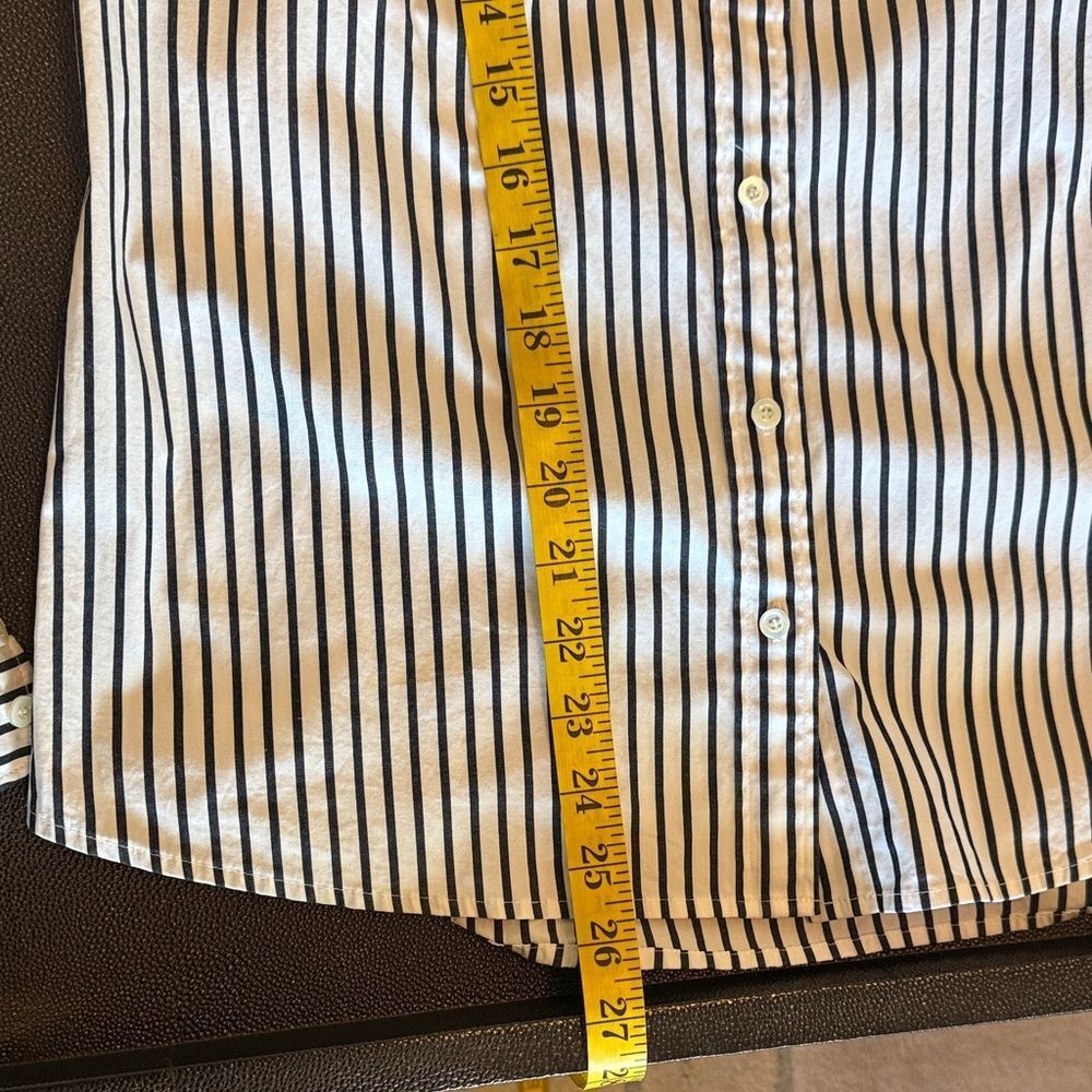 J. Crew Haberdashery Black and White Striped Button Down Shirt size Large - Picture 7 of 9
